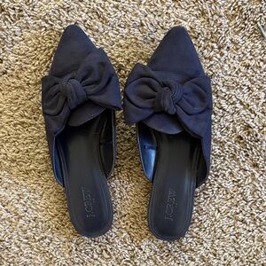 J. Crew Factory Elegant Navy Blw Mules